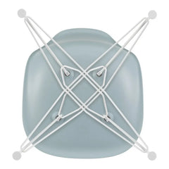Vitra - DSR Plastikstuhl - weißes Epoxidgestell - Charles & Ray Eames | Blaugrau