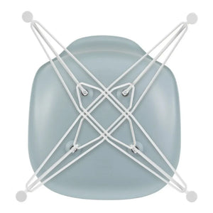 Vitra - DSR Plastikstuhl - weißes Epoxidgestell - Charles & Ray Eames | Blaugrau