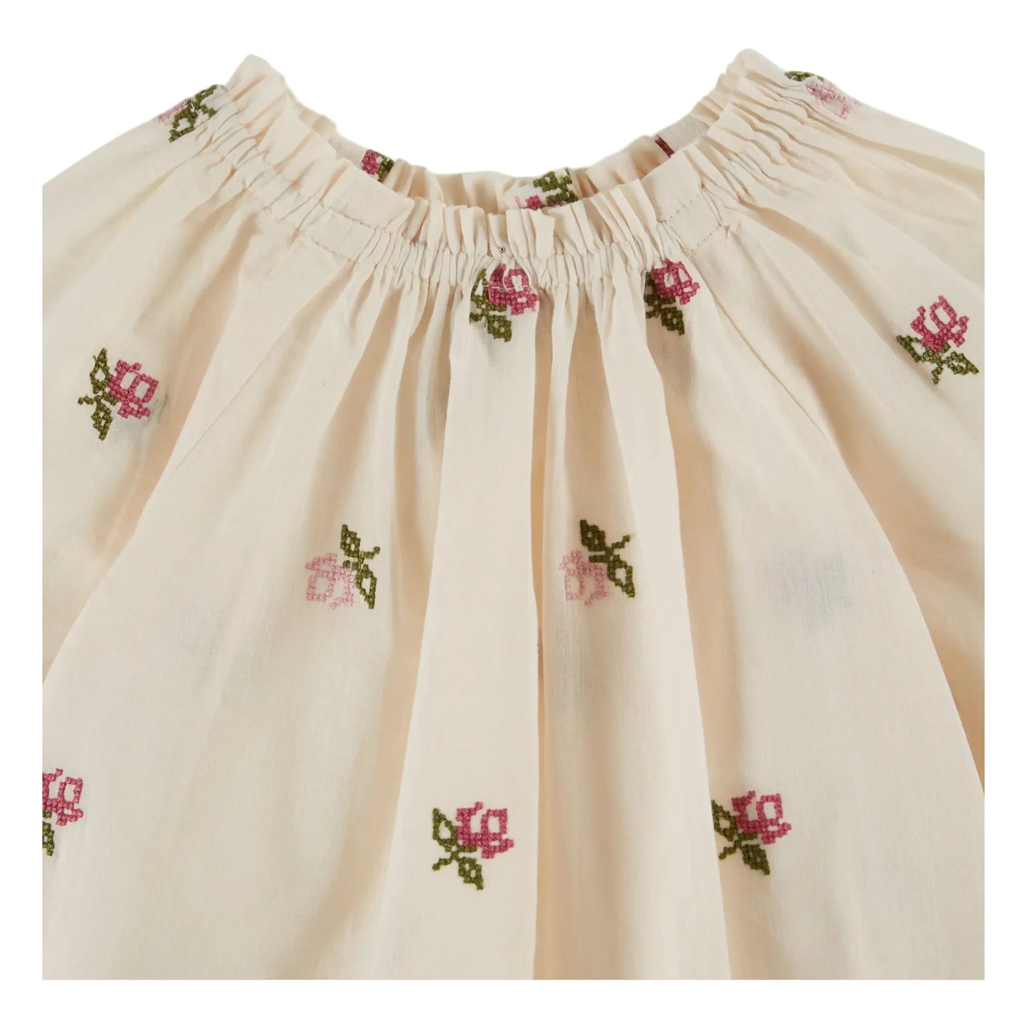 Emile et Ida - Bestickte Rosen Bluse | Creme