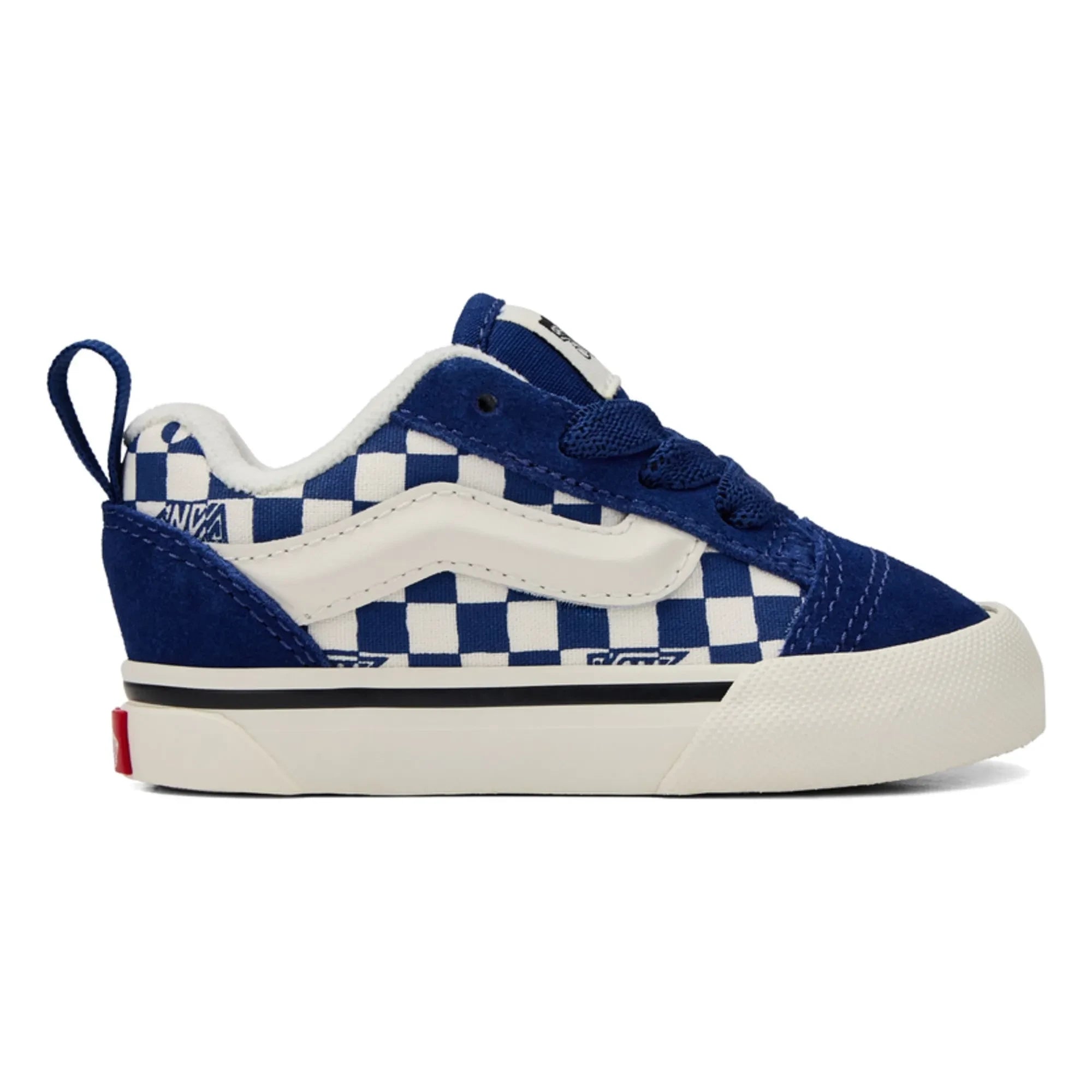 Vans – Knu Skool Geo Check mit elastischen Schnürsenkeln | Blau