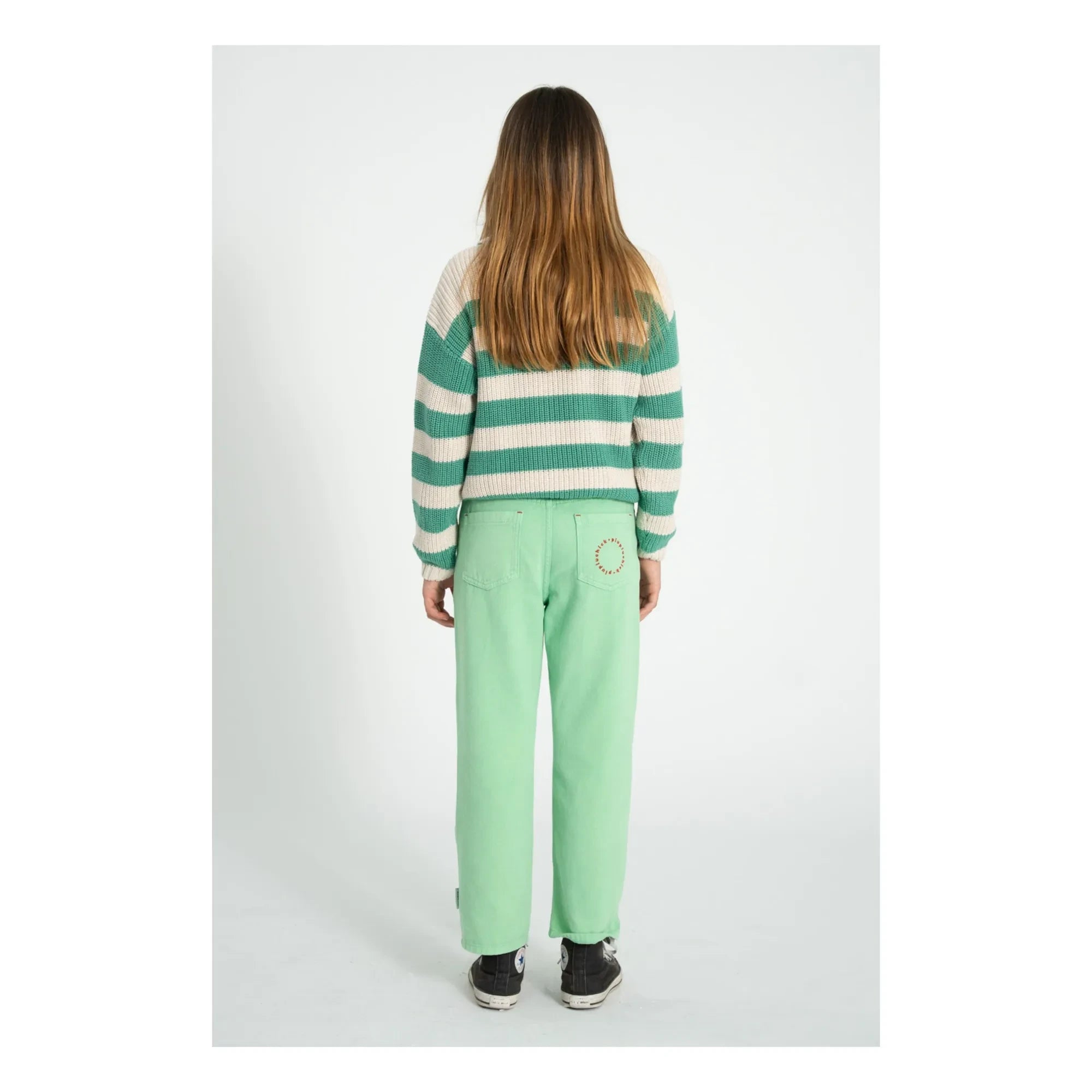 Piupiuchick - Ringelpullover aus Bio-Baumwolle | Grün
