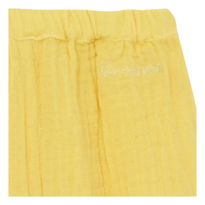 Bonton - Laos Baumwoll-Musselin-Hose | Gelb