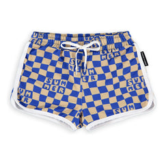 Beach & Bandits - Badeshorts Blau Kariert UV-Schutz Recycelte Fasern