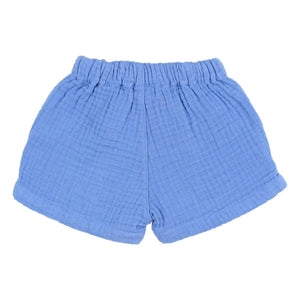 Búho – Baumwoll-Musselin-Shorts | Hellblau