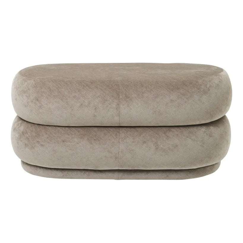Ferm Living - Puff aus zerkleinertem Samt | Beige