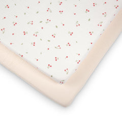CuddleCo 4pc Cot Bed Bedding Set - Ditsy Cherry-Bedding Sets-Ditsy Cherry-Cot Bed | Natural Baby Shower