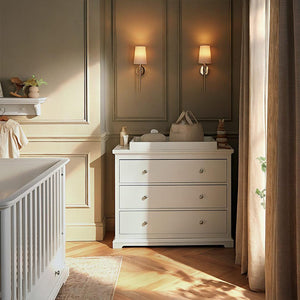 CuddleCo Beaumont 2pc Set - Low Cot Bed - White-Nursery Sets-White- | Natural Baby Shower