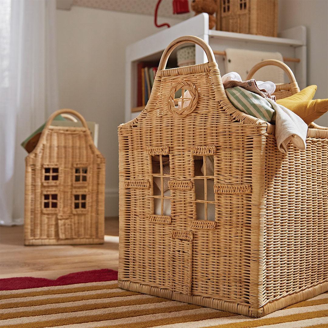 CuddleCo Dutch House Storage Baskets - Set of 3 - Natural-Storage Baskets-Natural-One Size | Natural Baby Shower
