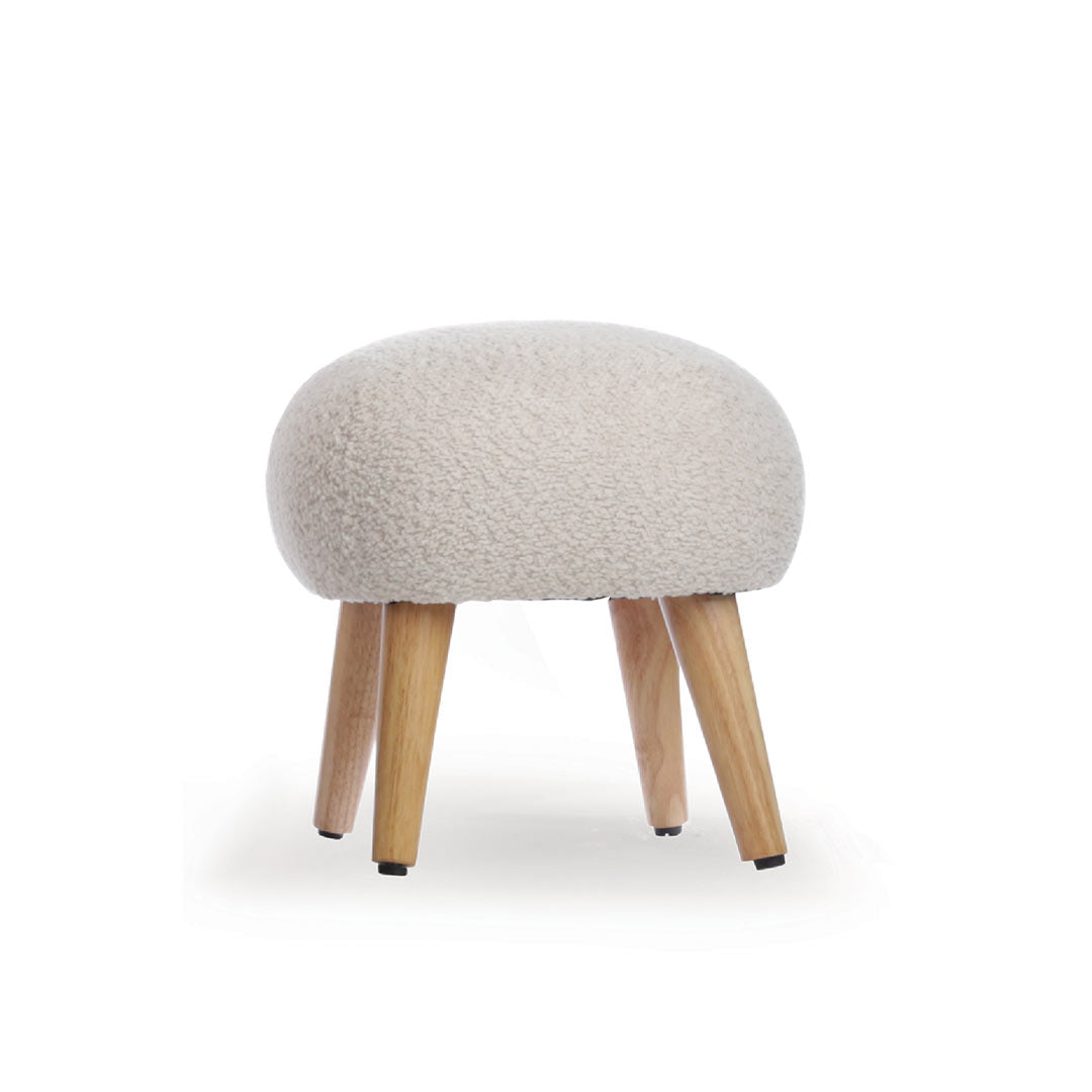 CuddleCo Etta Foot Stool - Boucle Mushroom-Footstools-Boucle Mushroom- | Natural Baby Shower