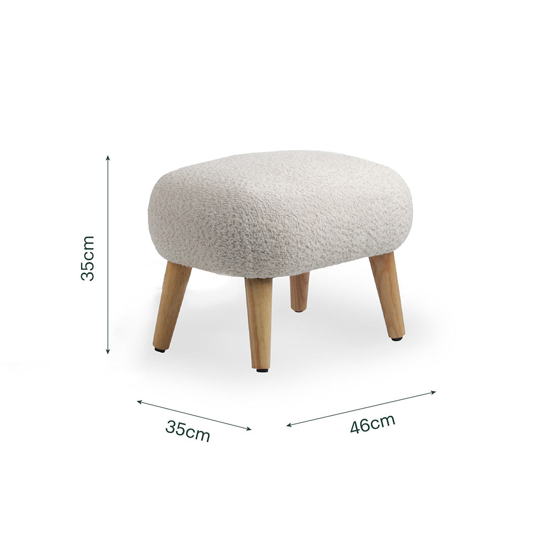 CuddleCo Etta Foot Stool - Boucle Mushroom-Footstools-Boucle Mushroom- | Natural Baby Shower