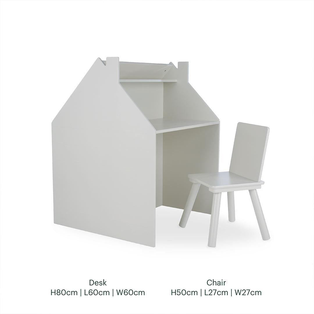 CuddleCo Storage Desk + Easel & Chair - Pebble-Tables + Seating-Pebble- | Natural Baby Shower