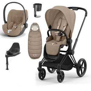 CYBEX Priam Cloud T Ultimate Travel System - Cozy Beige-Travel Systems-Matt Black-None | Natural Baby Shower