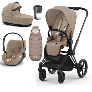 CYBEX Priam Cloud T Ultimate Travel System - Cozy Beige-Travel Systems-Matt Black-Lux | Natural Baby Shower