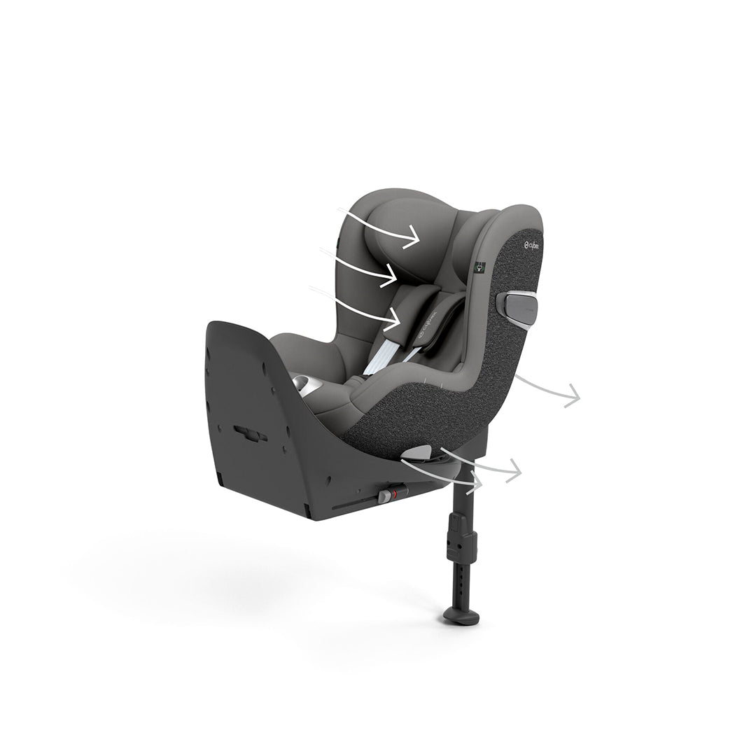CYBEX Sirona T i-Size 360° Rotating Toddler Car Seat - Mirage Grey-Car Seats-Mirage Grey-No Base | Natural Baby Shower