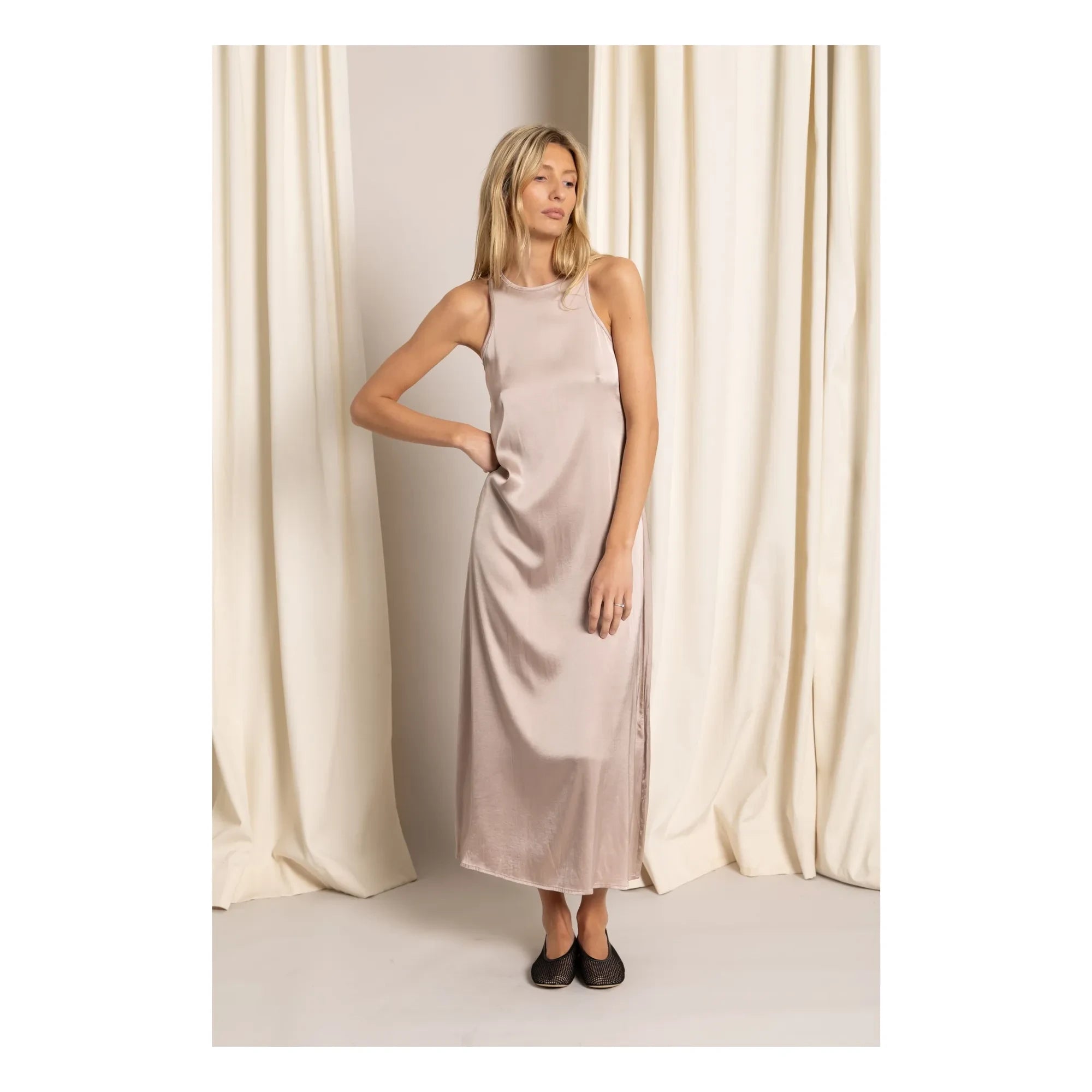 Smallable Woman - Zelie Satin Kleid | Beige Rosa