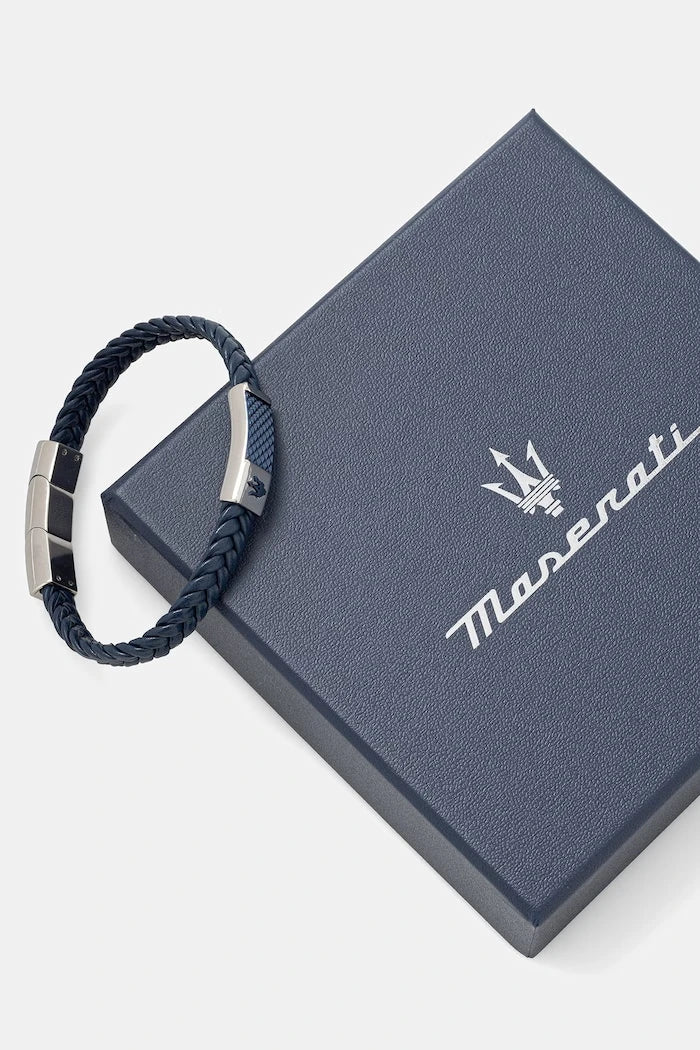 MASERATI erkek deri bileklik RECYCLED LEATHER