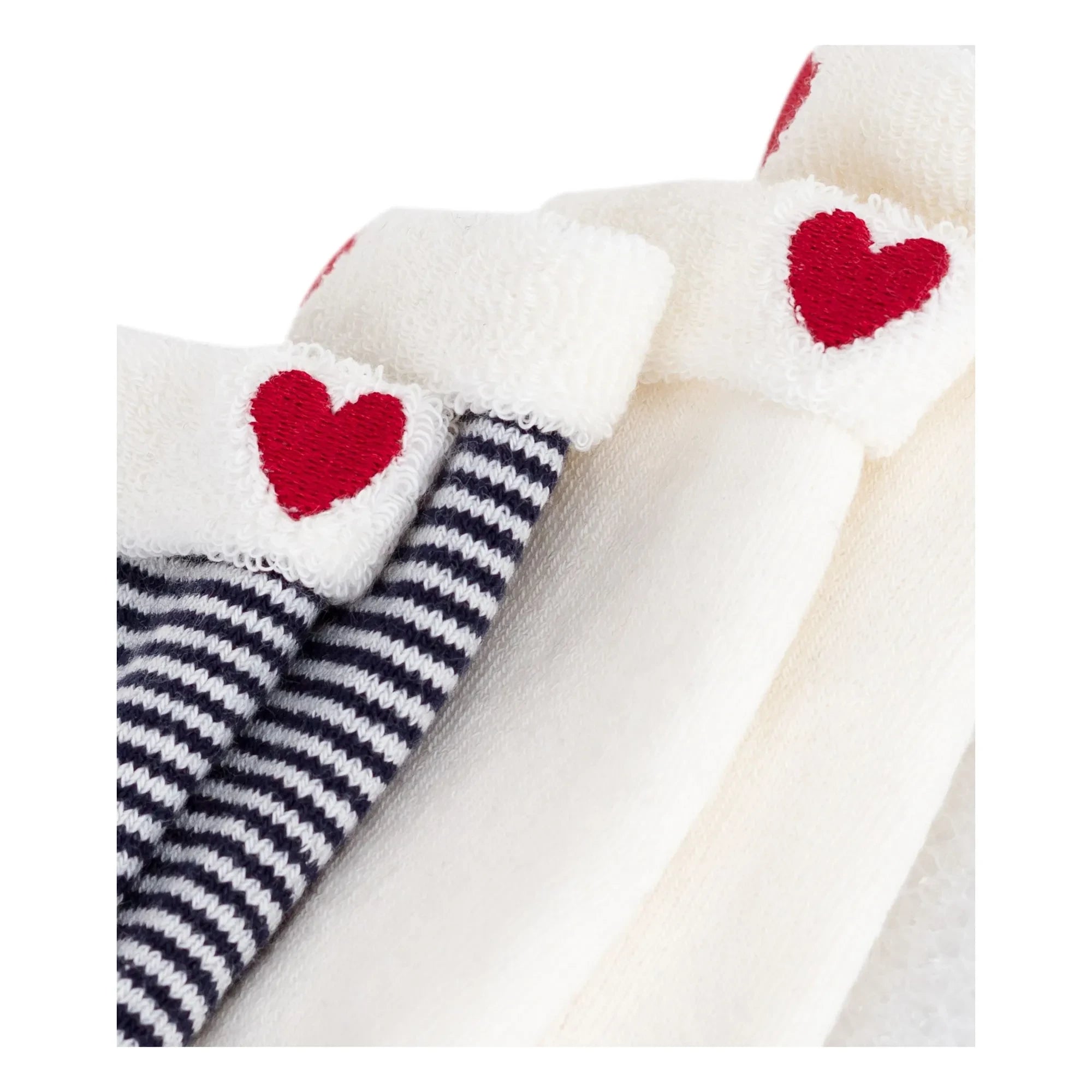 Petit Bateau – 2er-Set Ringelsocken | Weiß