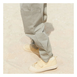 Wheat - Gestreifte Bio-Baumwollhose Kalloa | Grau