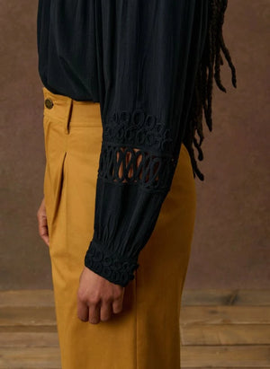 Louise Misha - Riya Bluz | Siyah