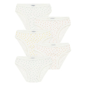 Petit Bateau - 5er-Pack Mini-Herz-Slips | Ecru