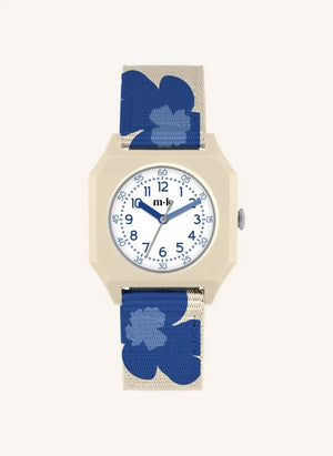 Mini Kyomo - Blau Hibiskus Uhr - Mini Kyomo x Taxi Brousse | Blau
