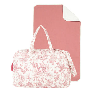 Tartine et Chocolat - Toile de Jouy Wickeltasche und Matte | Rosa