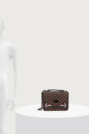 Sprayground - Braun Verstellbare Schultertasche mit Haien aus Paris 910B9310NSZ