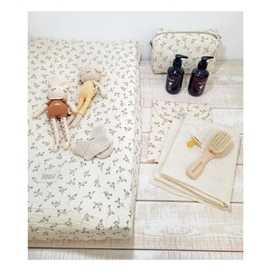 Babyshower - Wickelauflage Olive | Ecru