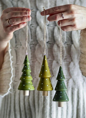 Bloomingville - Jayli Weihnachtsbaum Ornament Set - 3er Set | Grün
