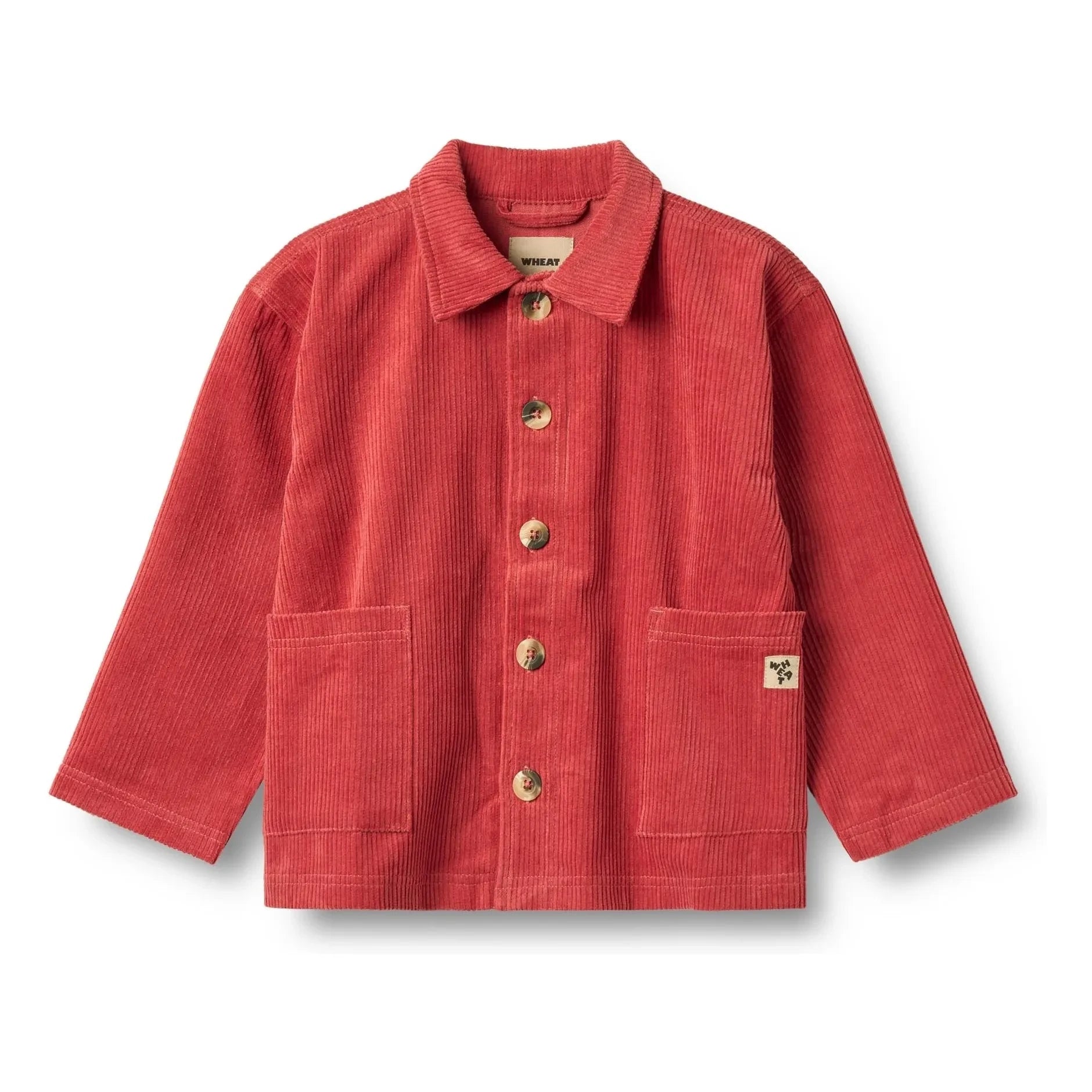 Wheat - Sage Samt-Hemdjacke Bio-Baumwolle | Rot
