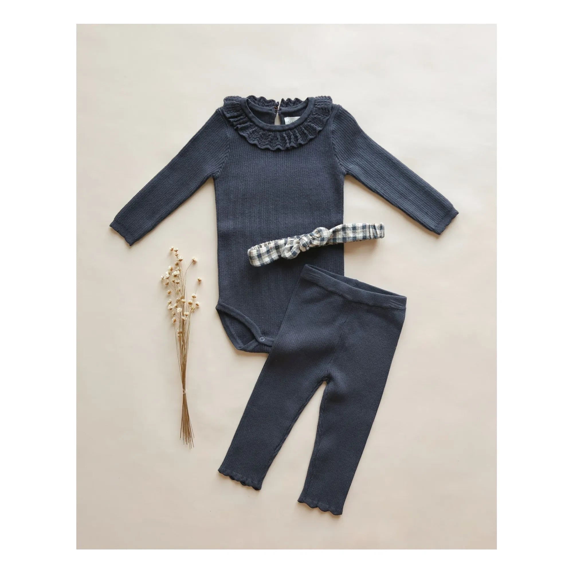 Rylee + Cru - Pointelle-Leggings | Marineblau