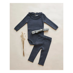 Rylee + Cru - Pointelle-Leggings | Marineblau
