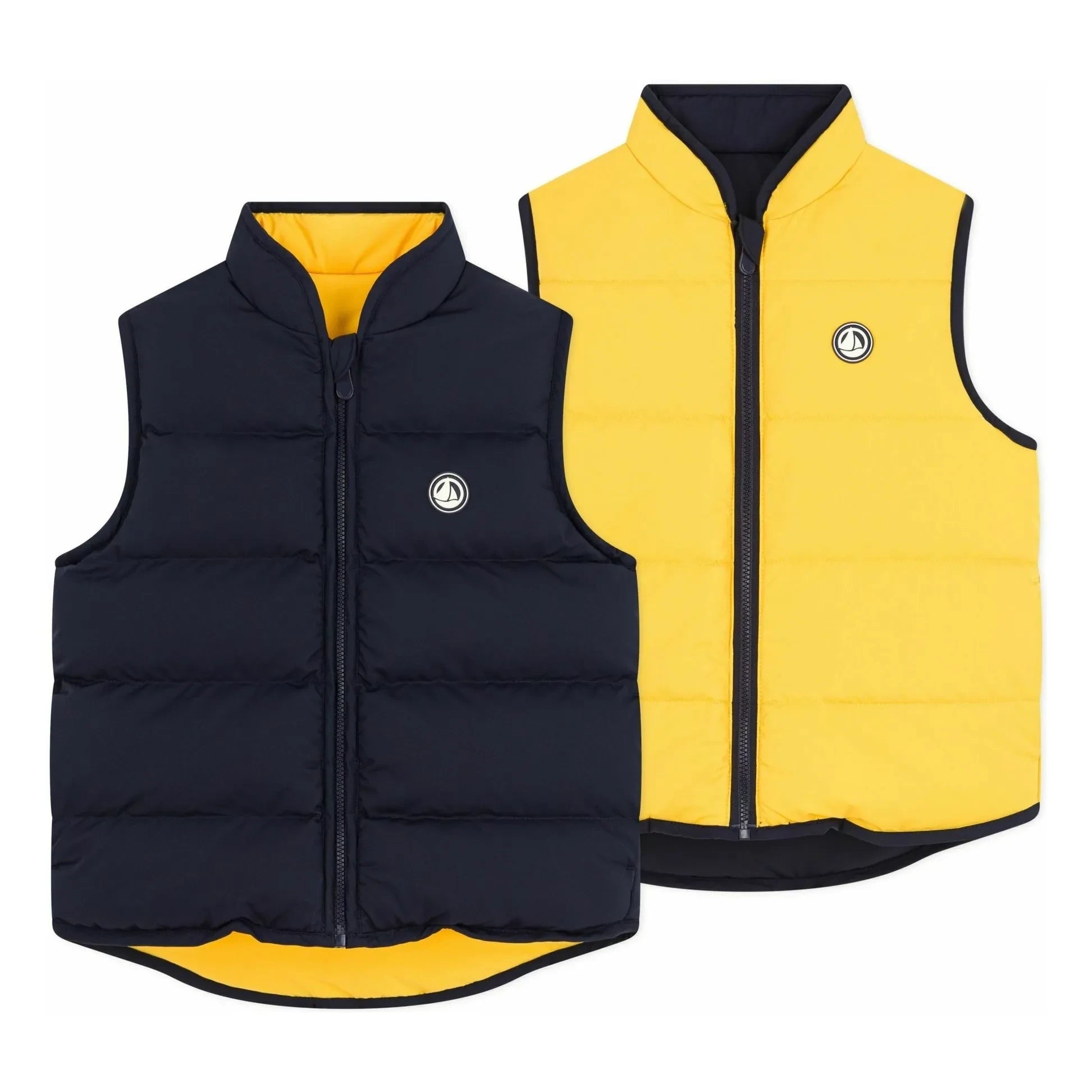 Petit Bateau – Wende-Steppweste ohne Ärmel | Marineblau