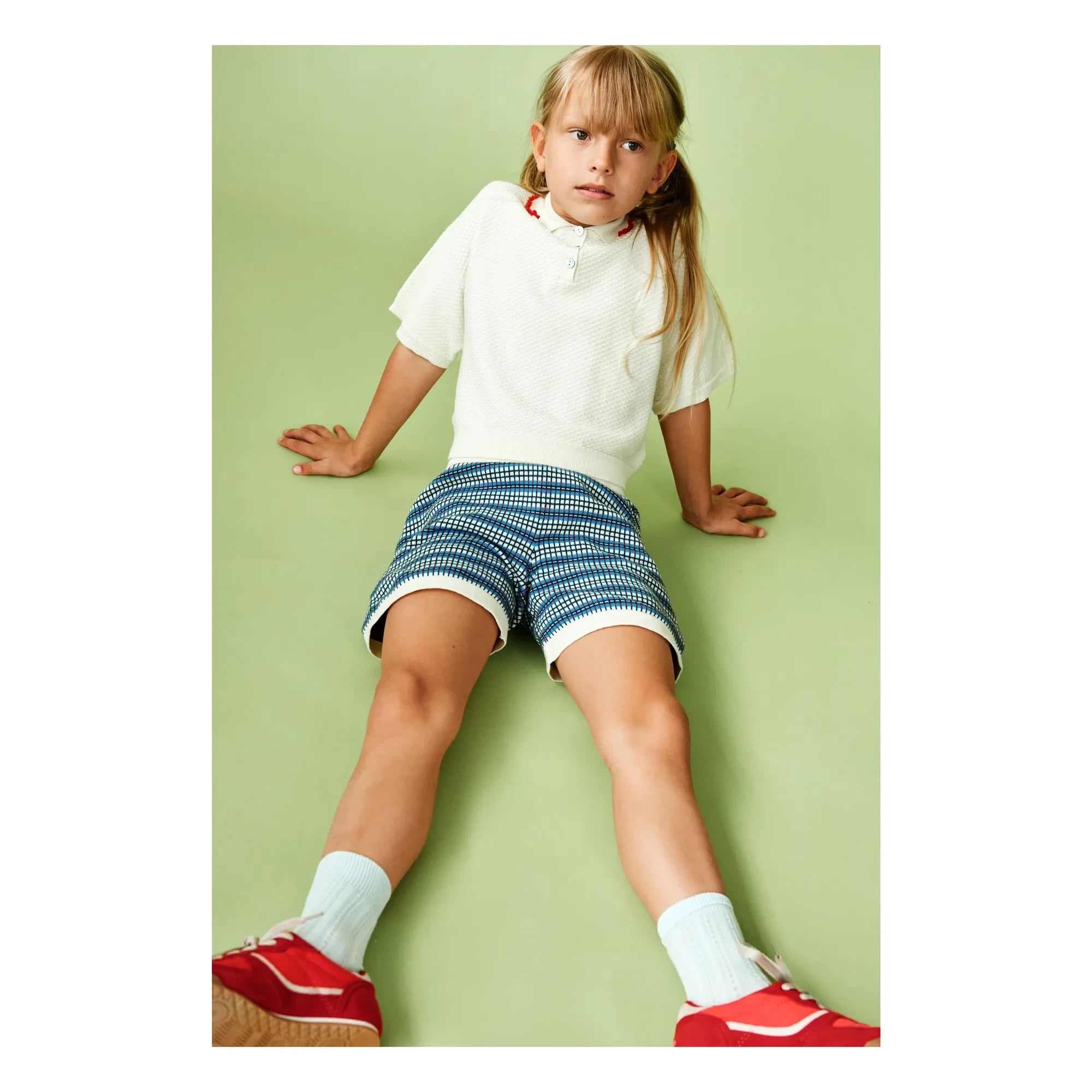 FUB - Bio-Baumwolle Feinstrick Karoshorts | Ecru
