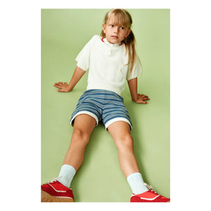 FUB - Bio-Baumwolle Feinstrick Karoshorts | Ecru