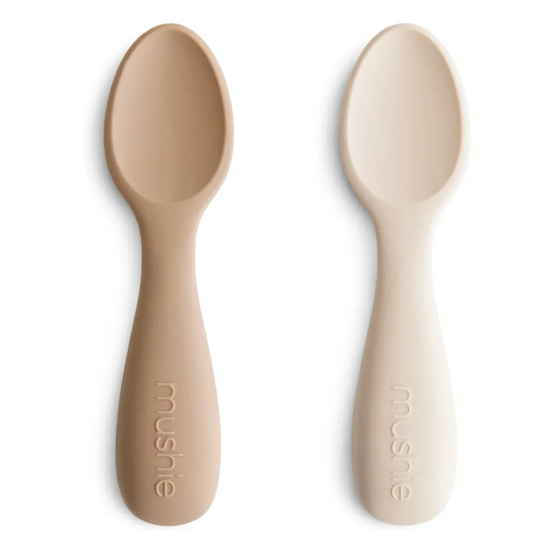 Mushie - Silikon Lernbesteck Gabel Löffel | Beige