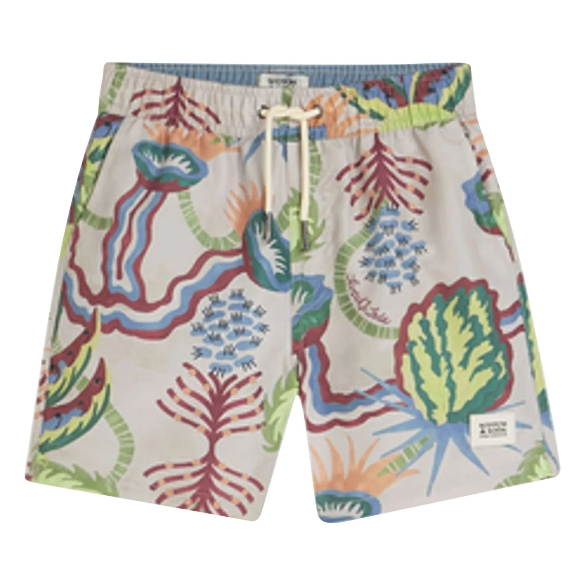 Scotch & Soda – Badeshorts mit Wüstenblumenmuster | Beige