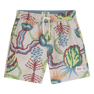 Scotch & Soda – Badeshorts mit Wüstenblumenmuster | Beige