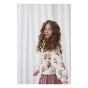 Lililotte - Cardigan Carla Fleurs Bio-Baumwolle | Creme