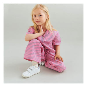 Wheat - Sasha gestreifte Hose aus Bio-Baumwolle | Rosa