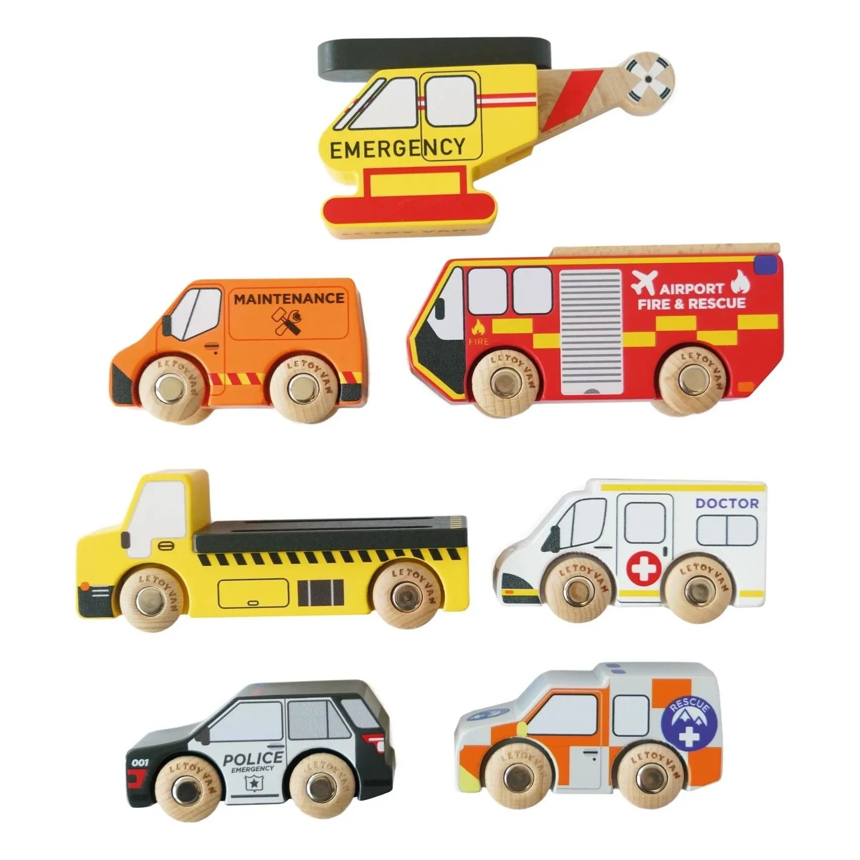 Le Toy Van - Rettungsfahrzeuge - 7-teiliges Set