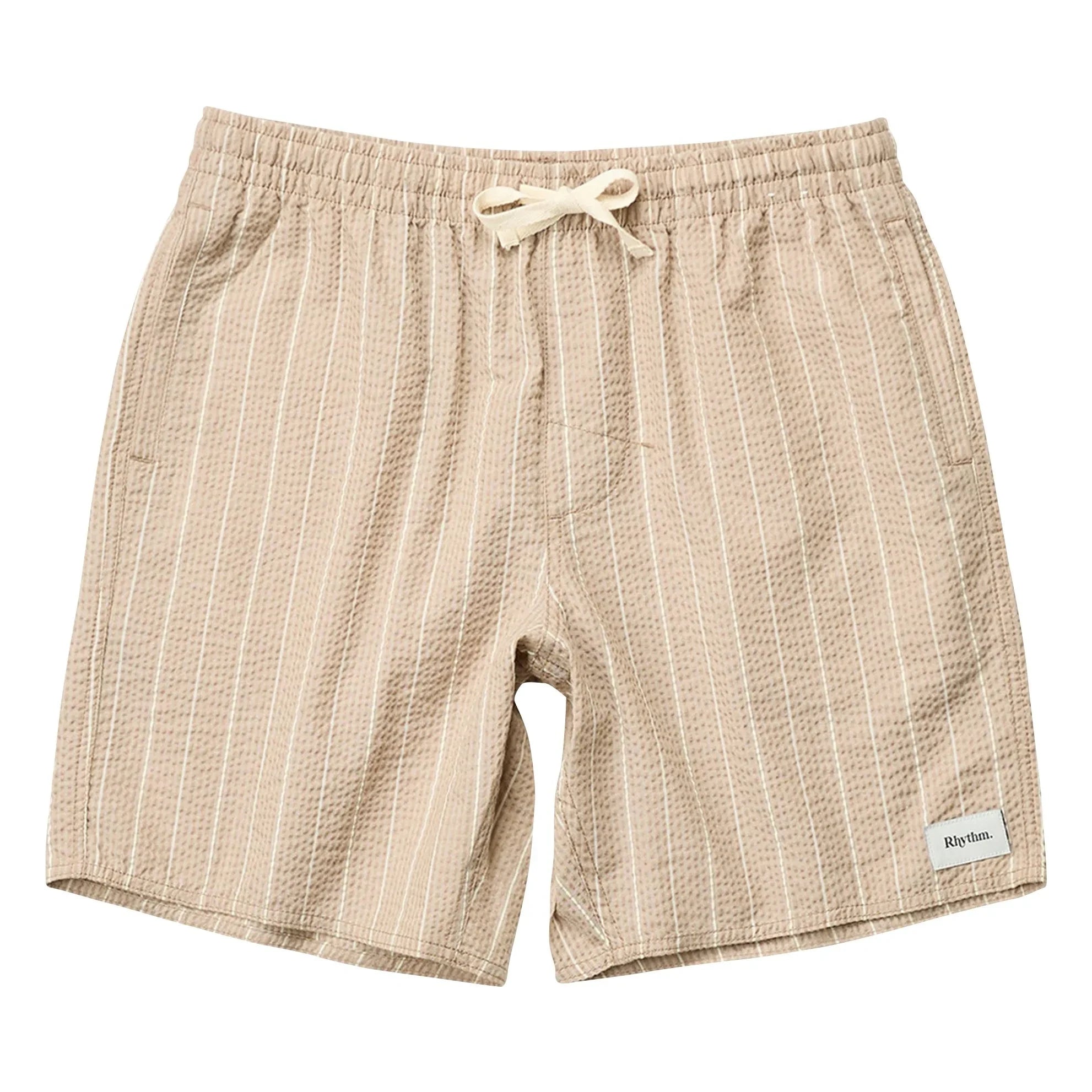 Rhythm – Gestreifte Jam Shorts | Dunkelbeige