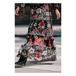 Farm Rio - Rococo Flowers Kleid | Schwarz