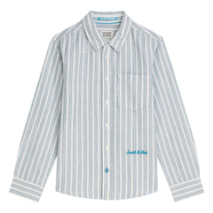 Scotch & Soda – Gestreiftes Leinenhemd | Hellblau