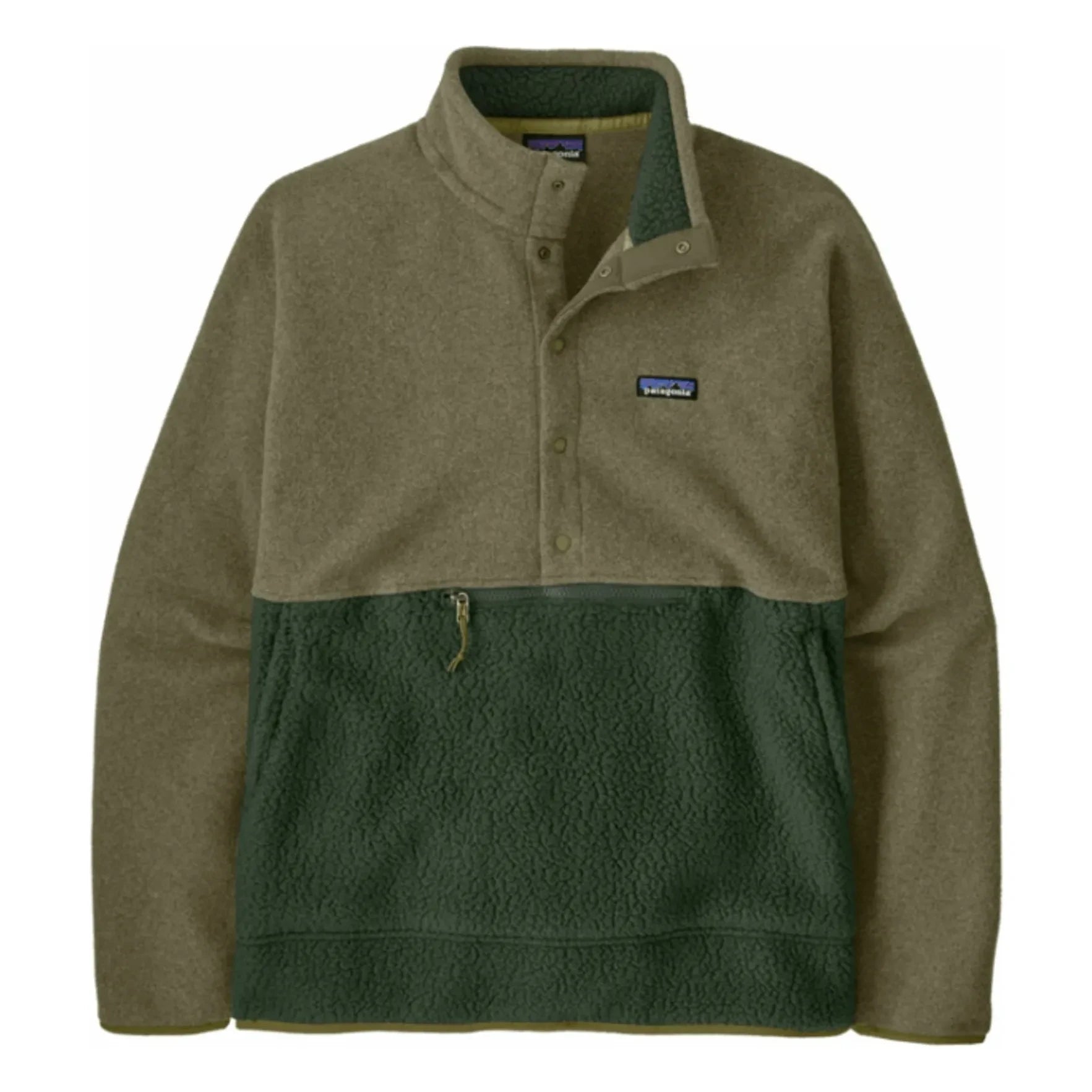 Patagonia – Retro Pile Fleece Halber Reißverschluss aus recycelten Fasern | Khaki