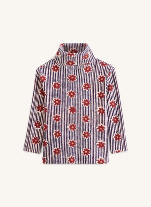 Apaches - Saveri Gestreifter Rollkragenpullover | Marineblau