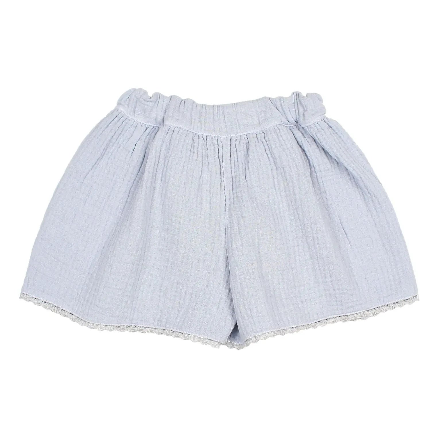 Búho - Baumwollgaze Rüschenshorts | Hellblau