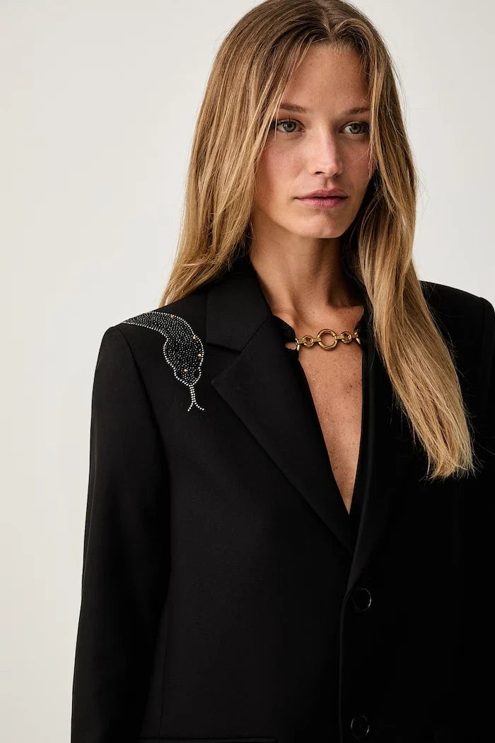 Zadig&Voltaire kadın tek düğmeli viskon ceket VANILLE