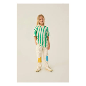 The Campamento - Grünes Oversize-gestreiftes Polo-T-Shirt