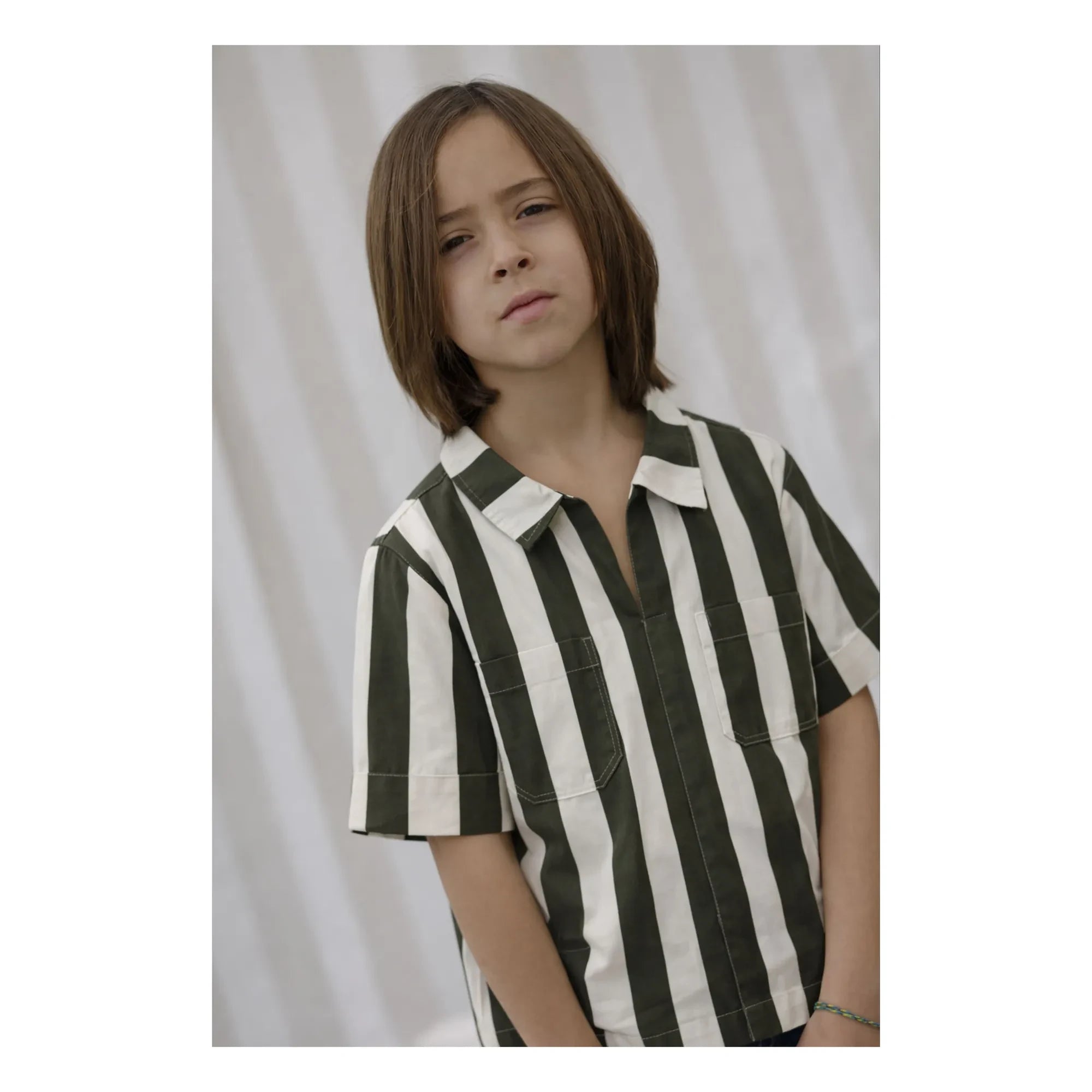Lililotte - Carl Gestreiftes Hemd aus Bio-Baumwolle | Ecru